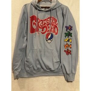 Grateful Dead Liquid Blue Hoodie 2XL Blue Dancing Bears Steal Your Face Graphic